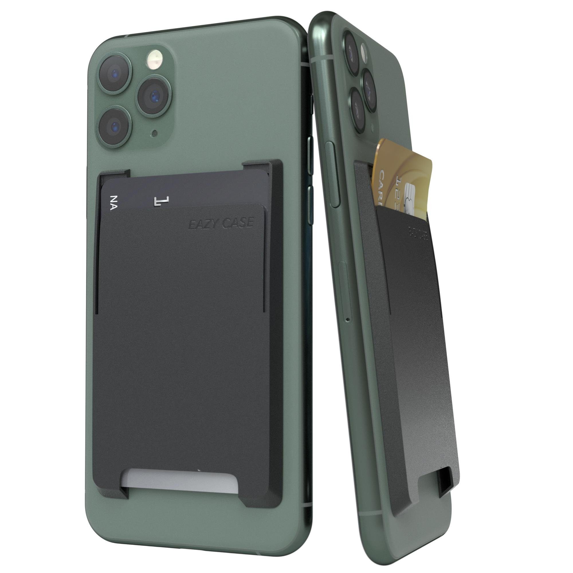 EAZY CASE Smartphone-Hülle Smartphone Cardholder, Smartphone Kartenhülle für Ausweis Kartenhalter Kartenetui Schwarz