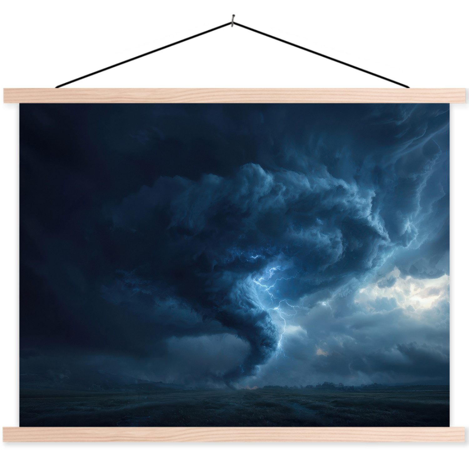 MuchoWow Poster Tornado - Dunkelheit - Wolken, (1 St), Posterleiste, Textilposter für Wohnzimmer, Bilderleiste, 40x30 cm