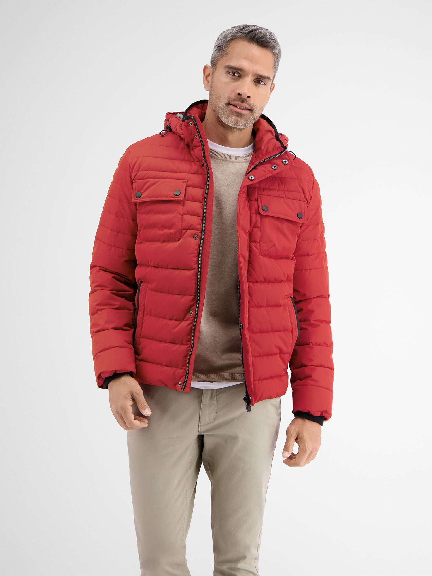 LERROS Steppjacke LERROS Steppjacke mit abnehmbarer Kapuze RUBY RED