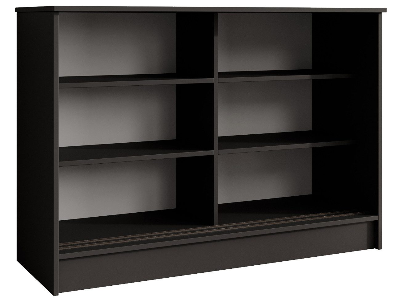 Beautysofa Kommode mit 2 Schiebetüren HORIZON (in 100 cm, 120 cm oder 160 cm, verschiedene Farben: Eiche Artisan, Schwarz, Weiß, Kaschmir), mit dekorativen Lame – Bild 3 von 5