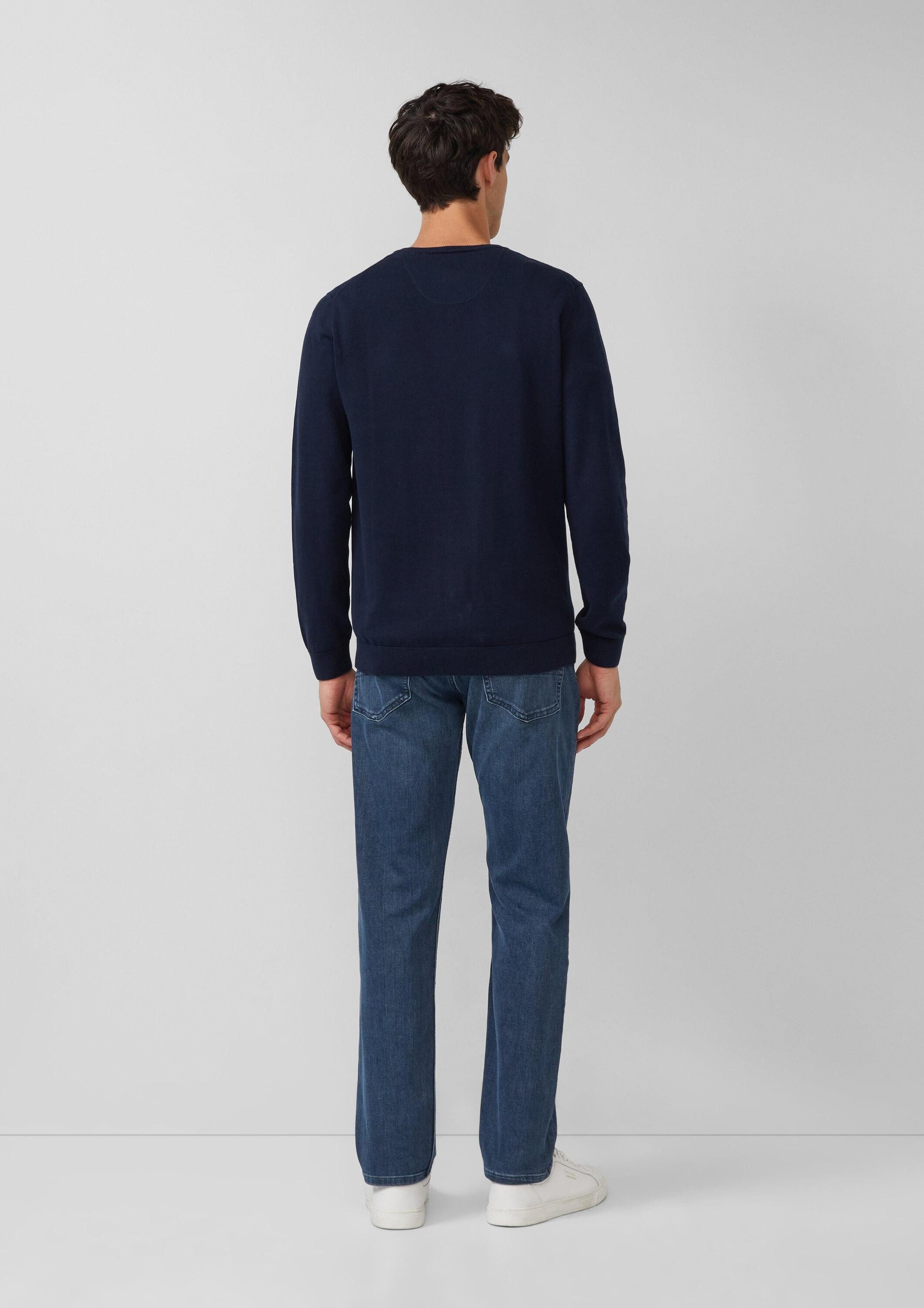 s.Oliver Longpullover Strickpullover Strickpullover mit Logo-Stickerei