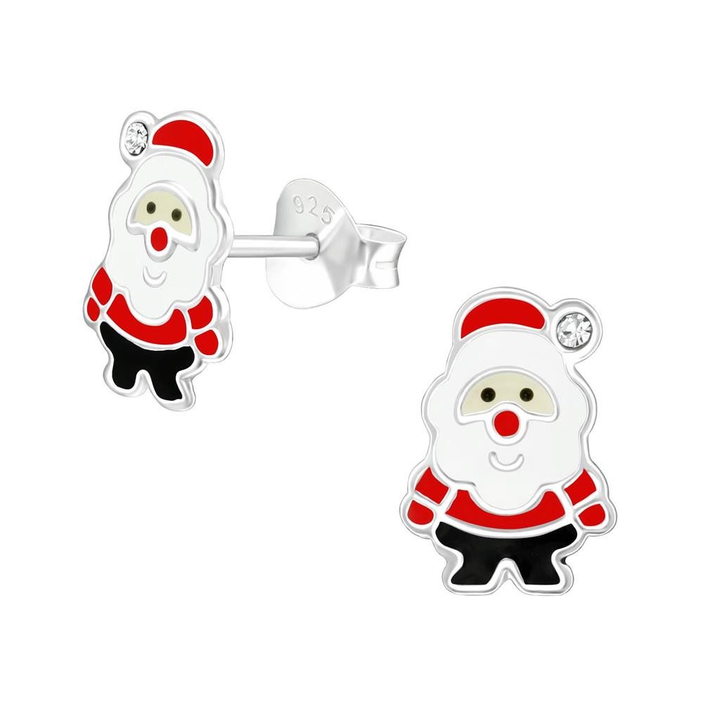 BUNGSA Ohrstecker-Set Ohrstecker Weihnachtsmann aus 925 Sterling-Silber für Kinder (1 Paar (2 Stück), 2-tlg), Ohrschmuck Ohrringe