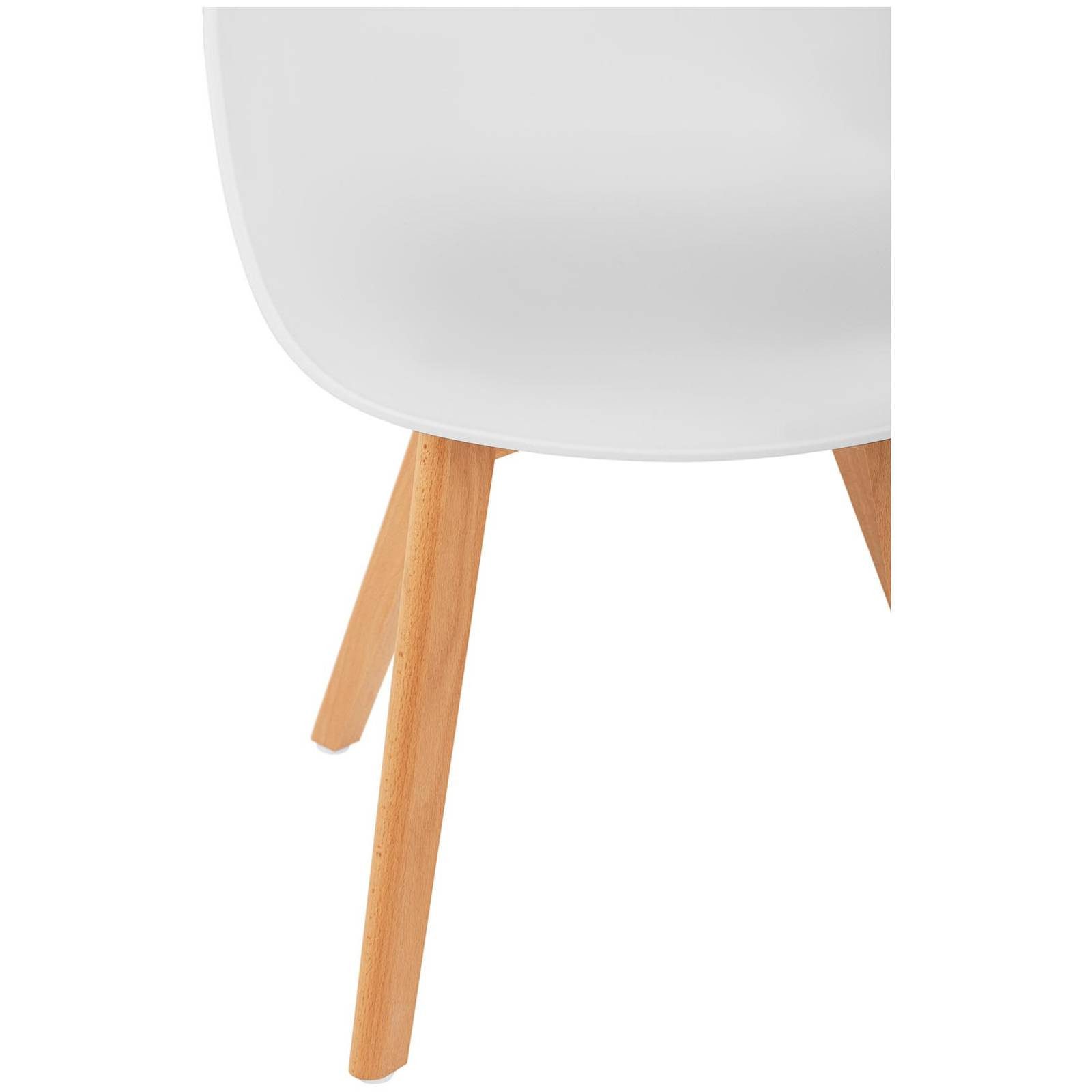 Fromm&Starck Esszimmerstuhl Stuhl 2er Set Lehnstuhl Küchenstuhl Holzbeine bis 150 kg Designstuhl, Weiß – Bild 4 von 5