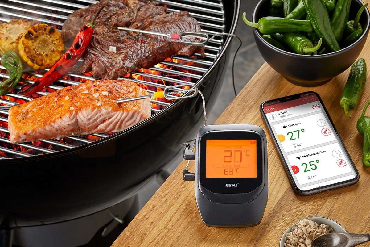 GEFU Grillthermometer Bratenthermometer CONTROL+ Digital mit 2 Sonden Th