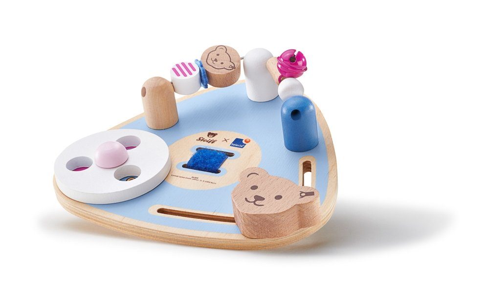 Selecta Spielzeug Lernspielzeug Steiff by Selecta Kleinkindwelt Holz Motorikbrett, 17,5 cm 64309