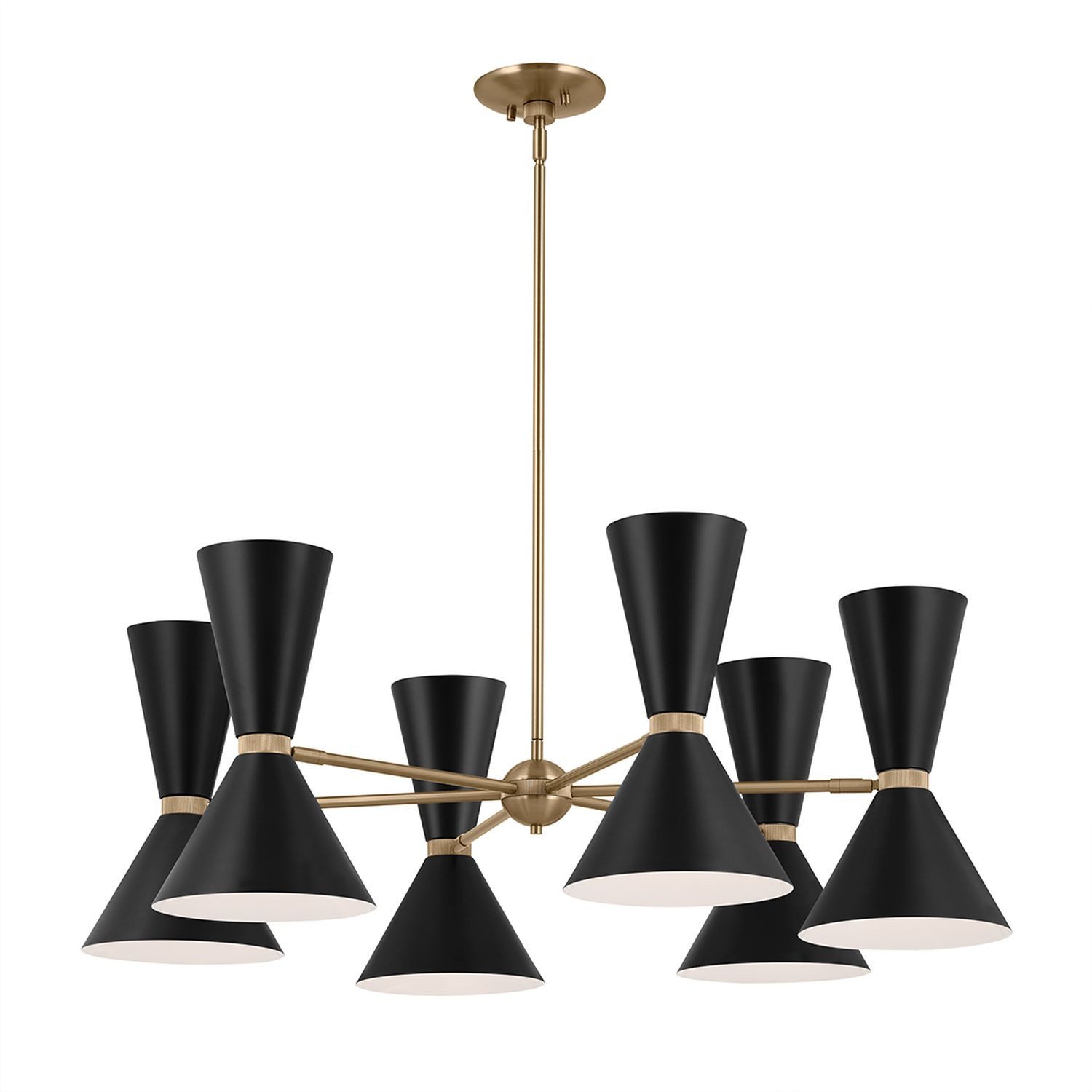 Licht-Erlebnisse Kronleuchter NOEMI, ohne Leuchtmittel, Metall Up Down H: max. 140,5 cm verstellbar B: 98,4 cm 12x E27 Modern