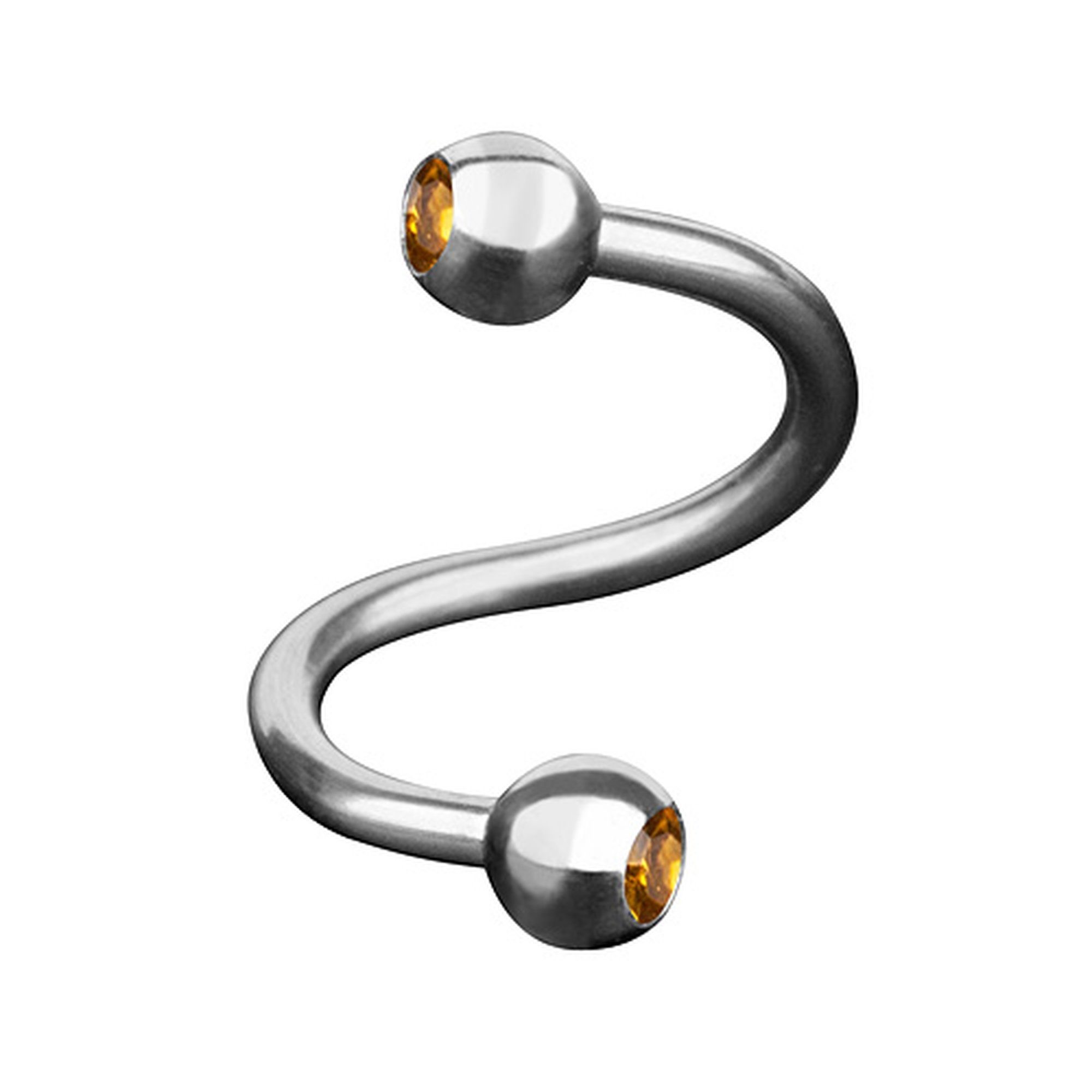 Piercing-Set Piercing SpiraleTwist mit Doppel Kristall Kugel
