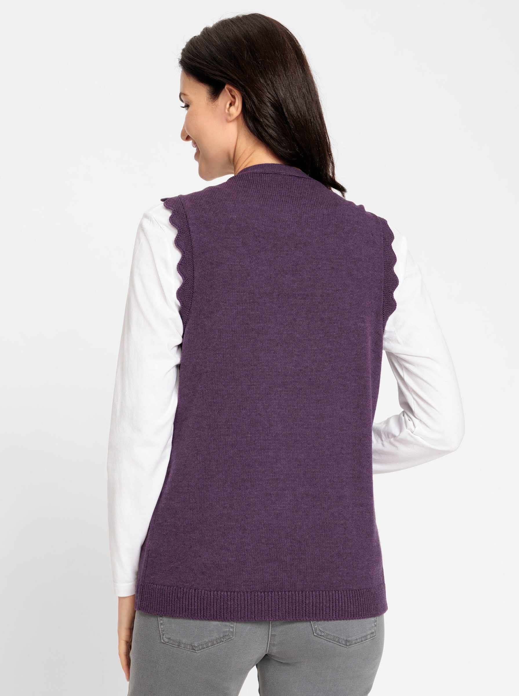 Witt Strickweste Strickweste Ärmellos Jersey, Zopfmuster