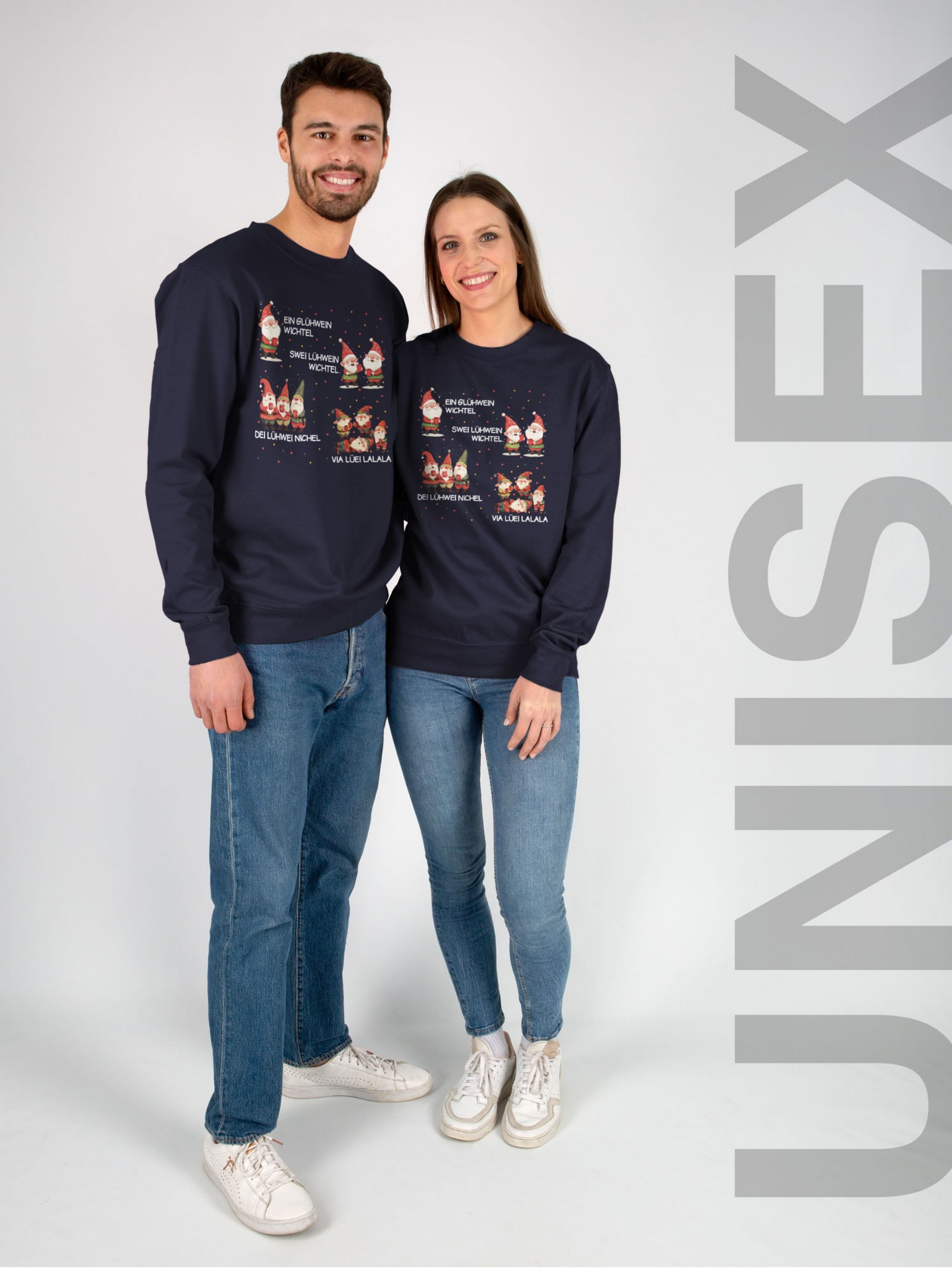 Shirtracer Sweatshirt Ein Glühwein Swei Glühwein, Wichtel, Ein Glühwein Zwei Glühwein, We (1-tlg) Weihnachten