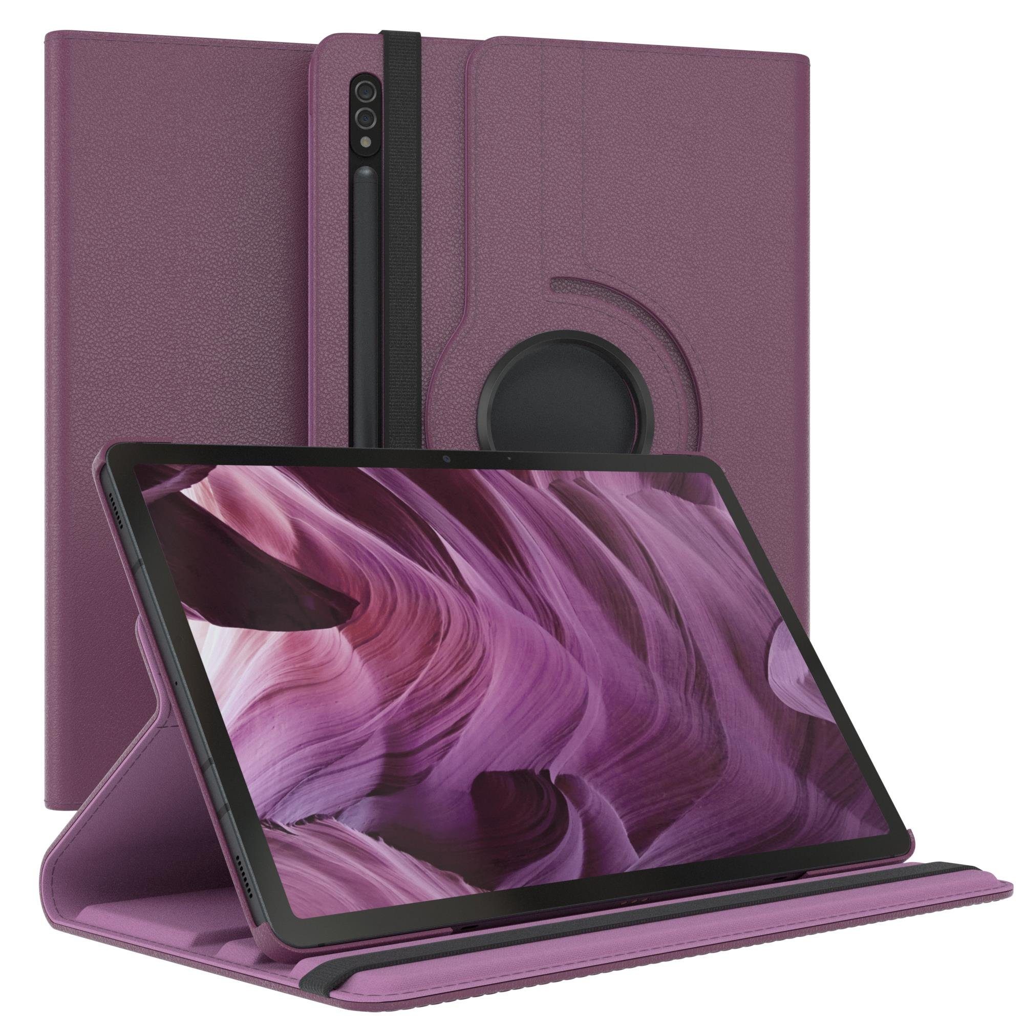EAZY CASE Tablet-Hülle Rotation Case für Samsung Galaxy Tab S7 / Tab S8 11 Zoll, Tablet-Hülle Bookstyle Case Fullcover Schutz Tasche Stehfunktion Lila