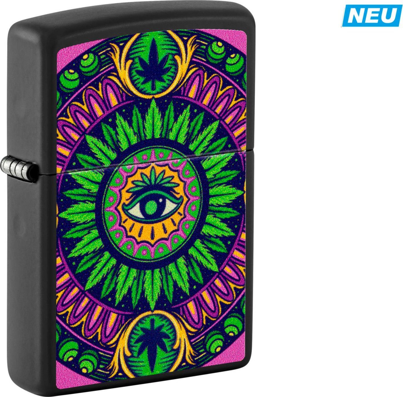 Zippo Feuerzeug ZIPPO Benzinfeuerzeug "Cannabis Eye" in schwarz/lila (1-St)