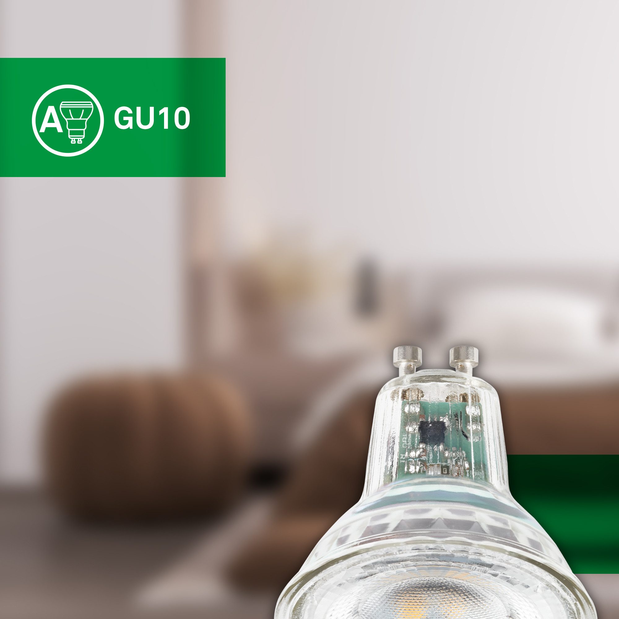 Briloner Leuchten LED-Leuchtmittel Ultraeffizientes GU10 Leuchtmittel EEK A, 2er Set, GU10, GU10, Warmweiß, 2,5W, 450 Lumen, 3000K – Bild 4 von 5
