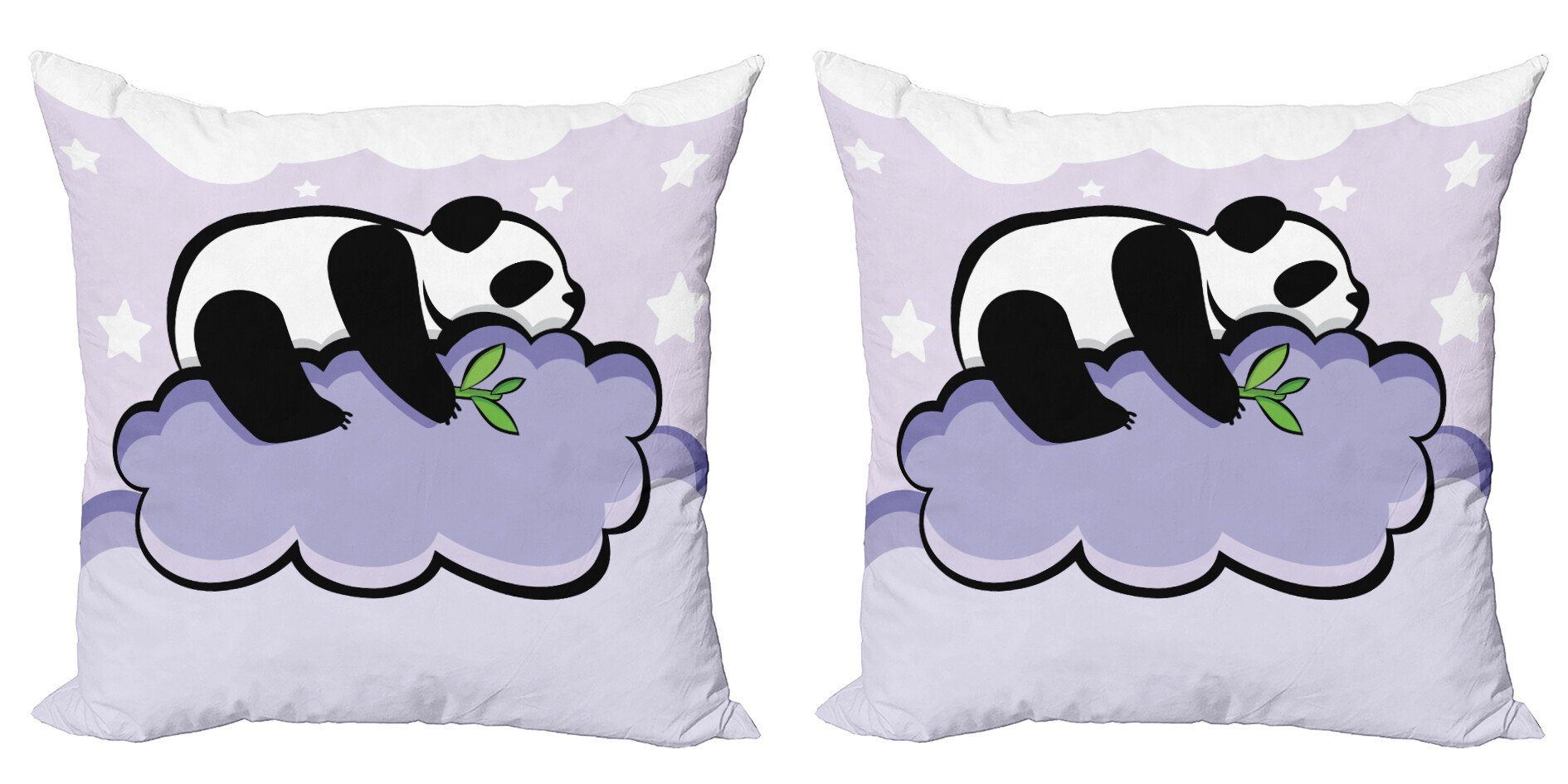 Modern (2 Schlafen Tier Digitaldruck, auf Doppelseitiger Stück), Kissenbezüge Accent Abakuhaus Wolke Panda