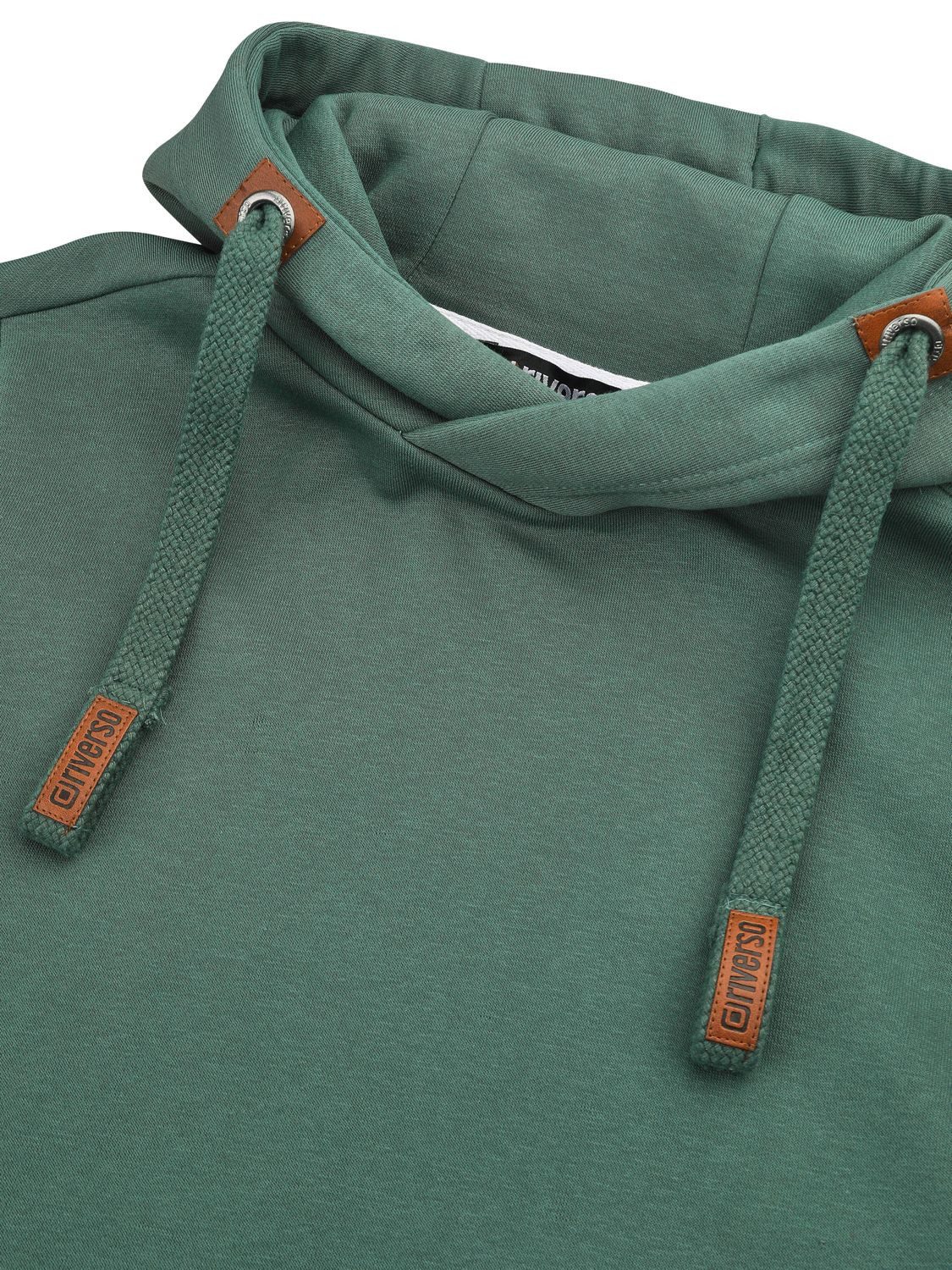 riverso Kapuzenpullover Herren Hoodie RIVNiklas Regular Fit Longsleeve Sweatshirt mit Cross-Over-Kragen und Kängurutasche – Bild 4 von 4