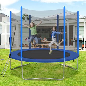 EXTSUD Kindertrampolin Kindertrampolin, 10ft verzinktem Stahl Runde Trampolin mit Treppe, Ø 308 cm