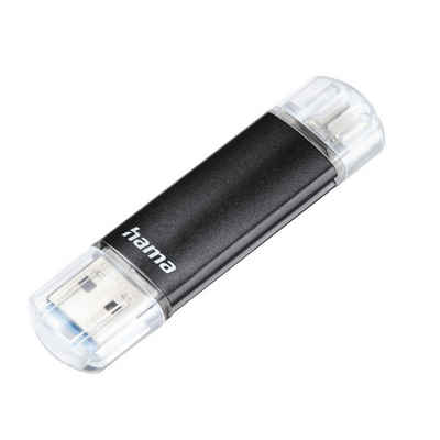 Hama USB-Stick "Laeta Twin", USB 3.0, 128GB, 40MB/s, Schwarz USB-Stick (Lesegeschwindigkeit 40 MB/s)