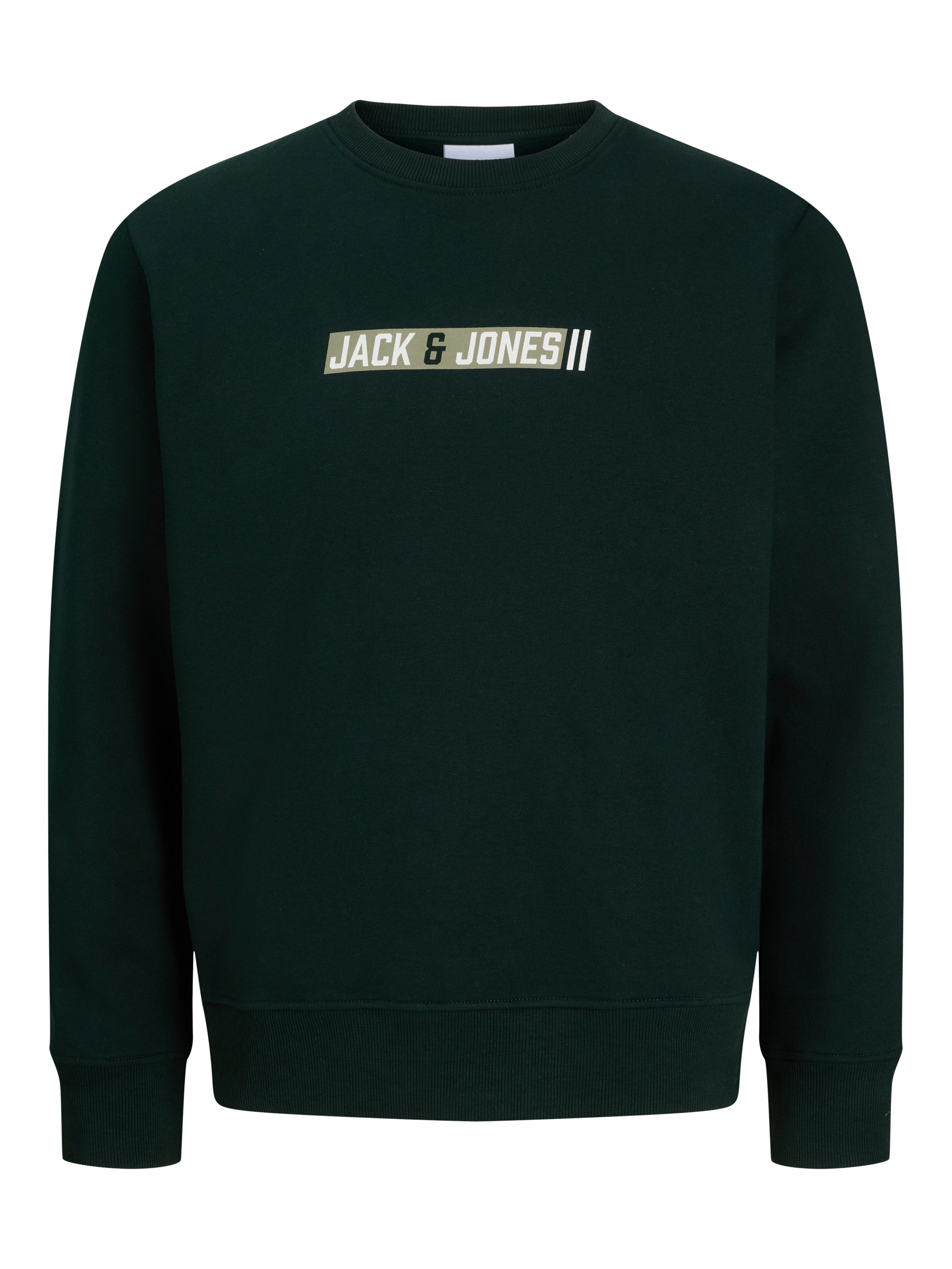 Jack & Jones Sweatshirt JJMUNK SWEAT CREW NECK Materialmix, normal geschnitten