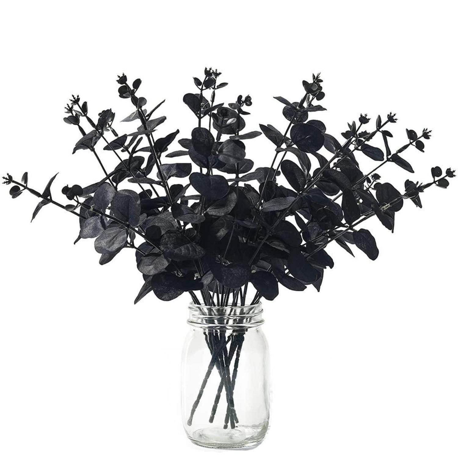 Kunstzweig Künstliche Eukalyptus Zweige Schwarz 6er Set, LuxusKollektion, Höhe 5 cm
