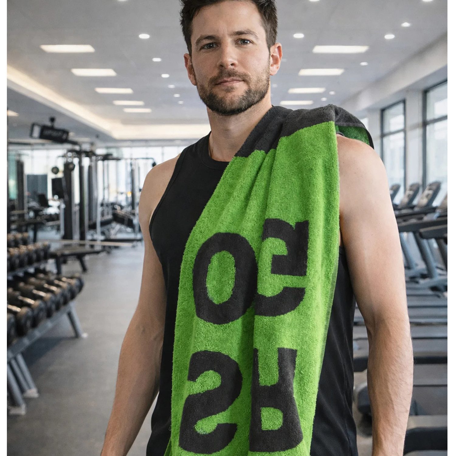 Cawö Handtuch Cawö Fitness & Gym Handtuch 6295 Farbe 47 lime Strong 50x130, Walkfrottier, 100% Baumwolle