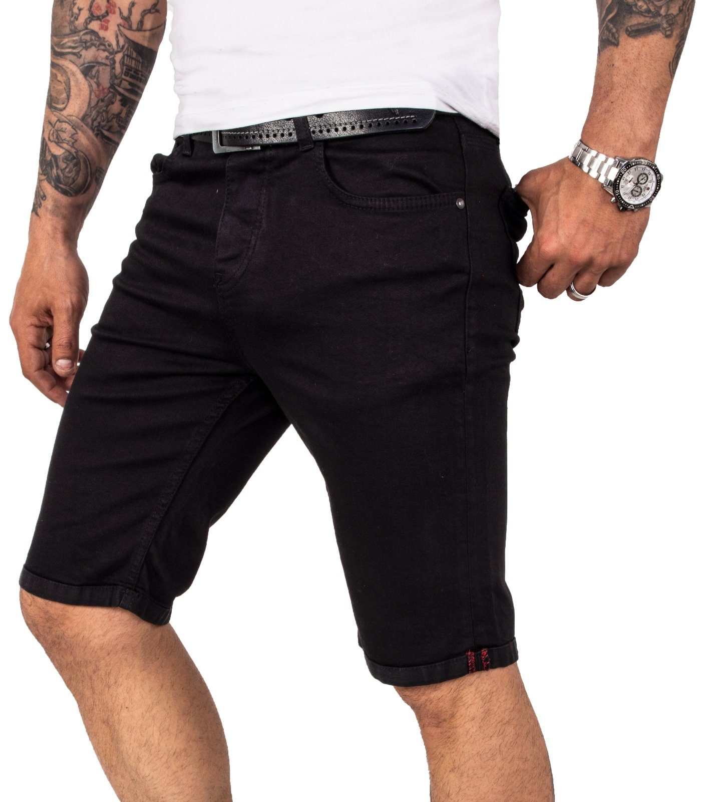 Rock Creek Jeansshorts Herren Shorts Denim Schwarz RC-2209