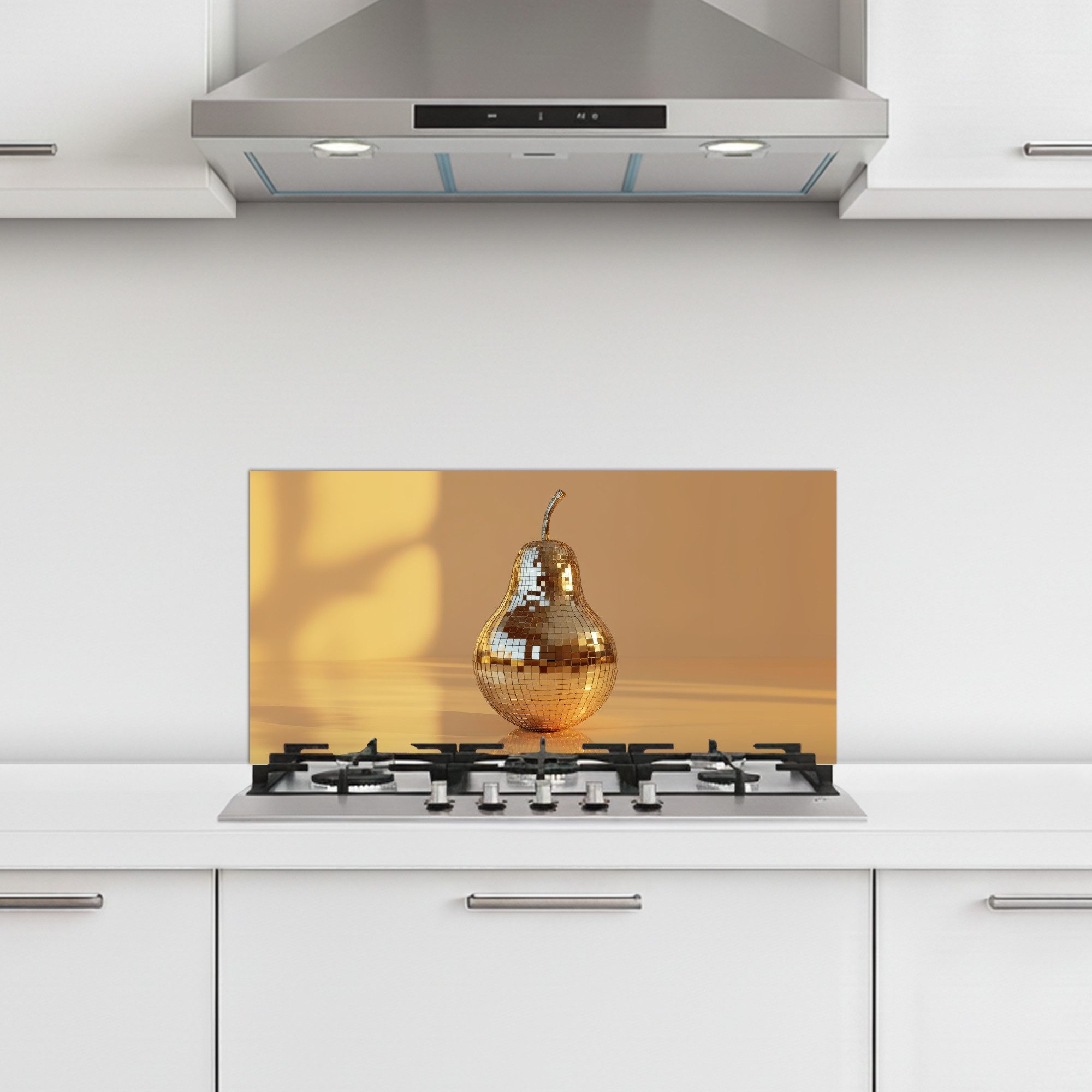KitchenYeah Küchenrückwand selbstklebend (keine Folie) Gold - Disco - Glitzer - Birne, (1-tlg), Küchenrückwand, Spritzschutz, Kitchen, 60x30 cm