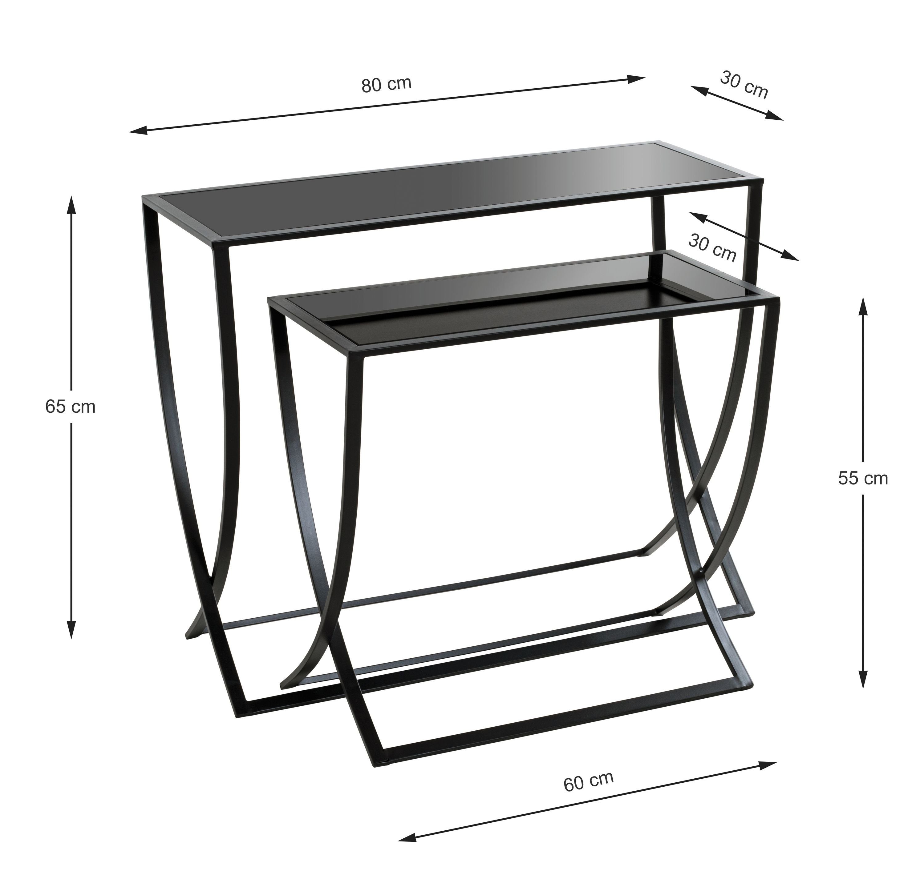 Kaffeetisch 2er Laptoptisch Set schwarz Beistelltisch HAKU Möbel HAKU Beistelltisch Beistelltisch,