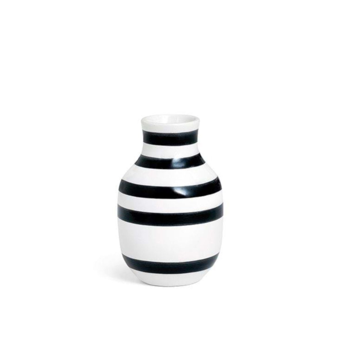 Kähler Tischvase Vase Omaggio S schwarz-weiß, Vasenöffnung ca. 4 cm Durchmesser