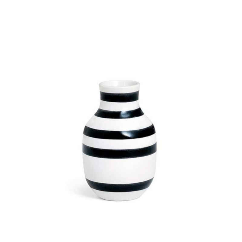 Kähler Tischvase Vase Omaggio S schwarz-weiß, Vasenöffnung ca. 4 cm Durchmesser