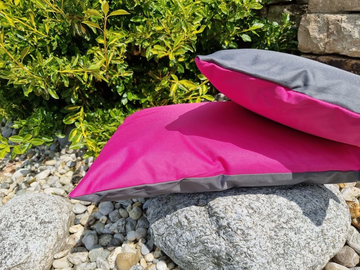 JACK Dekokissen JACK 2-farbiges Wende & Strapazierfähig, für Dekokissen Kissen Anthrazit Innen Robust, Füllung, mit geeignet Pink Lotus-Effekt, Außen Outdoor 30x50cm - inkl