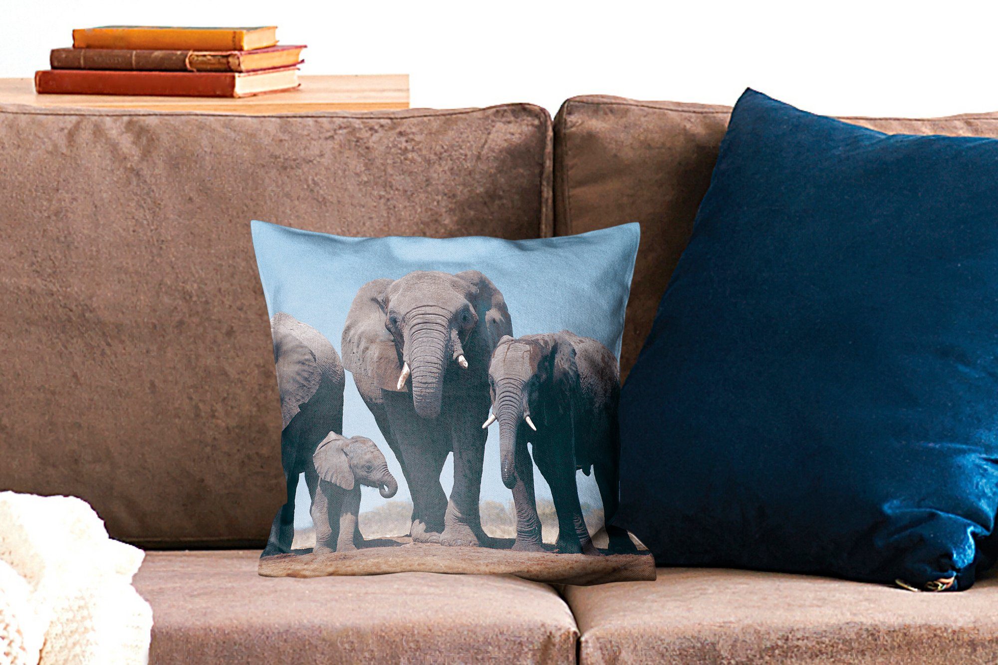 Dekokissen Elefant Schlafzimmer, für Prärie Wohzimmer, mit - Tiere Natur, - - MuchoWow Füllung Zierkissen Sofakissen Deko,