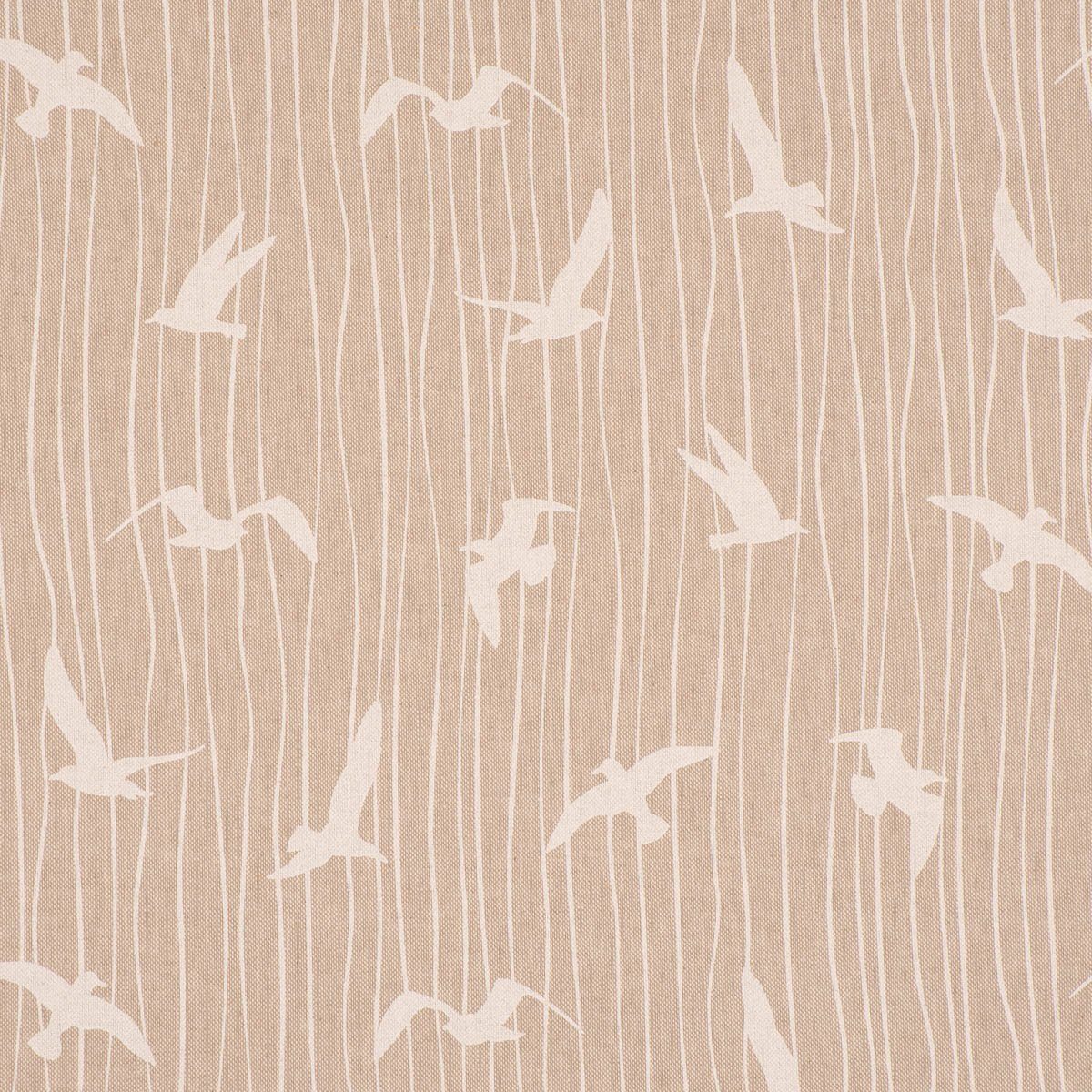 Iconic SCHÖNER Vorhang (1 St), handmade, Germany, wei, natur Vorhang Seagull in LEBEN. LEBEN., Stripe Smokband blickdicht, made Möwen SCHÖNER Streifen Baumwolle, vorgewaschen