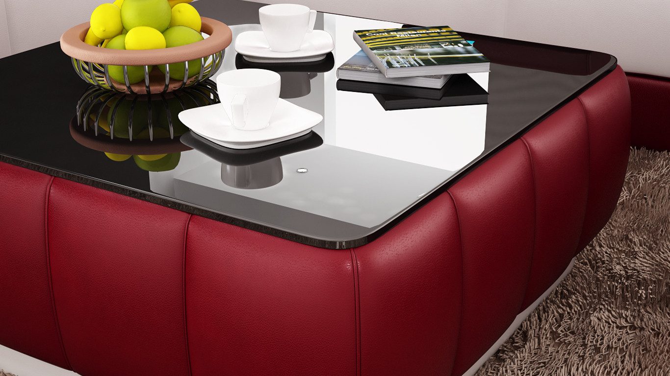 Xlmoebel Beistelltisch Beistelltisch aus Glas von Designer SR4411 - Neuheitsvariante (Couchtisch SR4411), Hergestellt in Europa