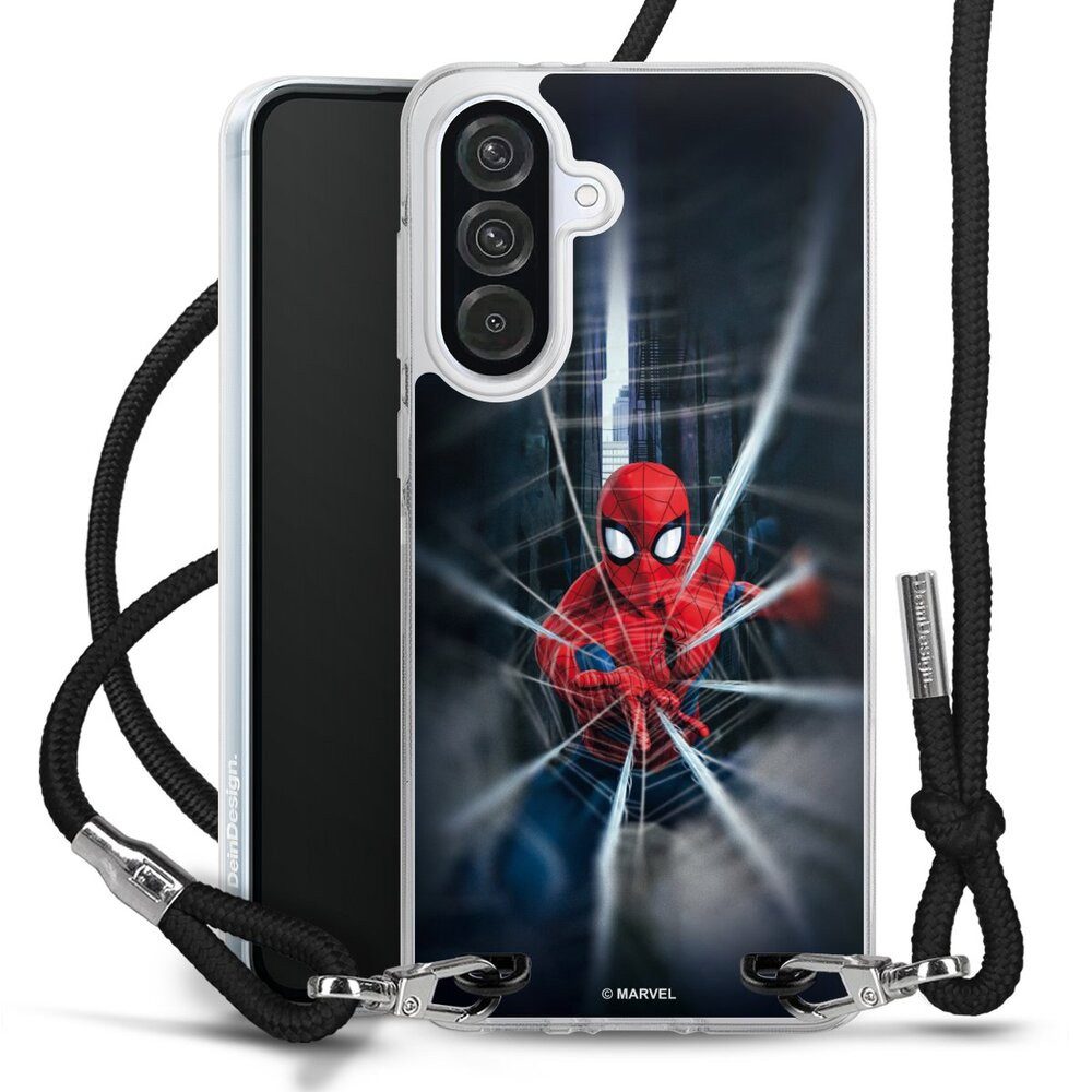 DeinDesign Handyhülle Marvel Spider-Man Kinofilm Spider-Man Webs In Action, Samsung Galaxy A56 5G Handykette Hülle mit Band Case zum Umhängen