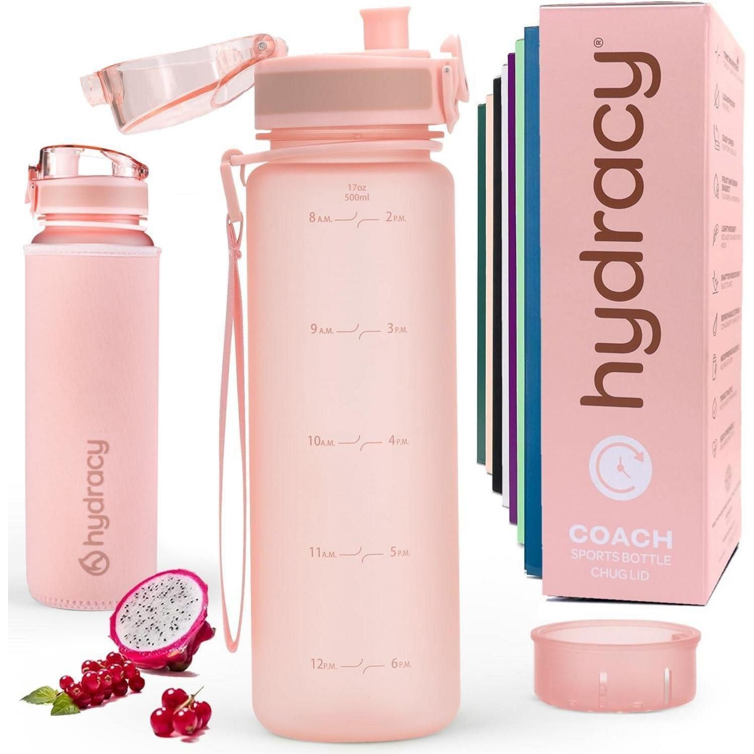 LuxusKollektion Trinkflasche Trinkflasche Fruchteinsatz BPA Frei 500mL Schnelltrink Rosa Gold