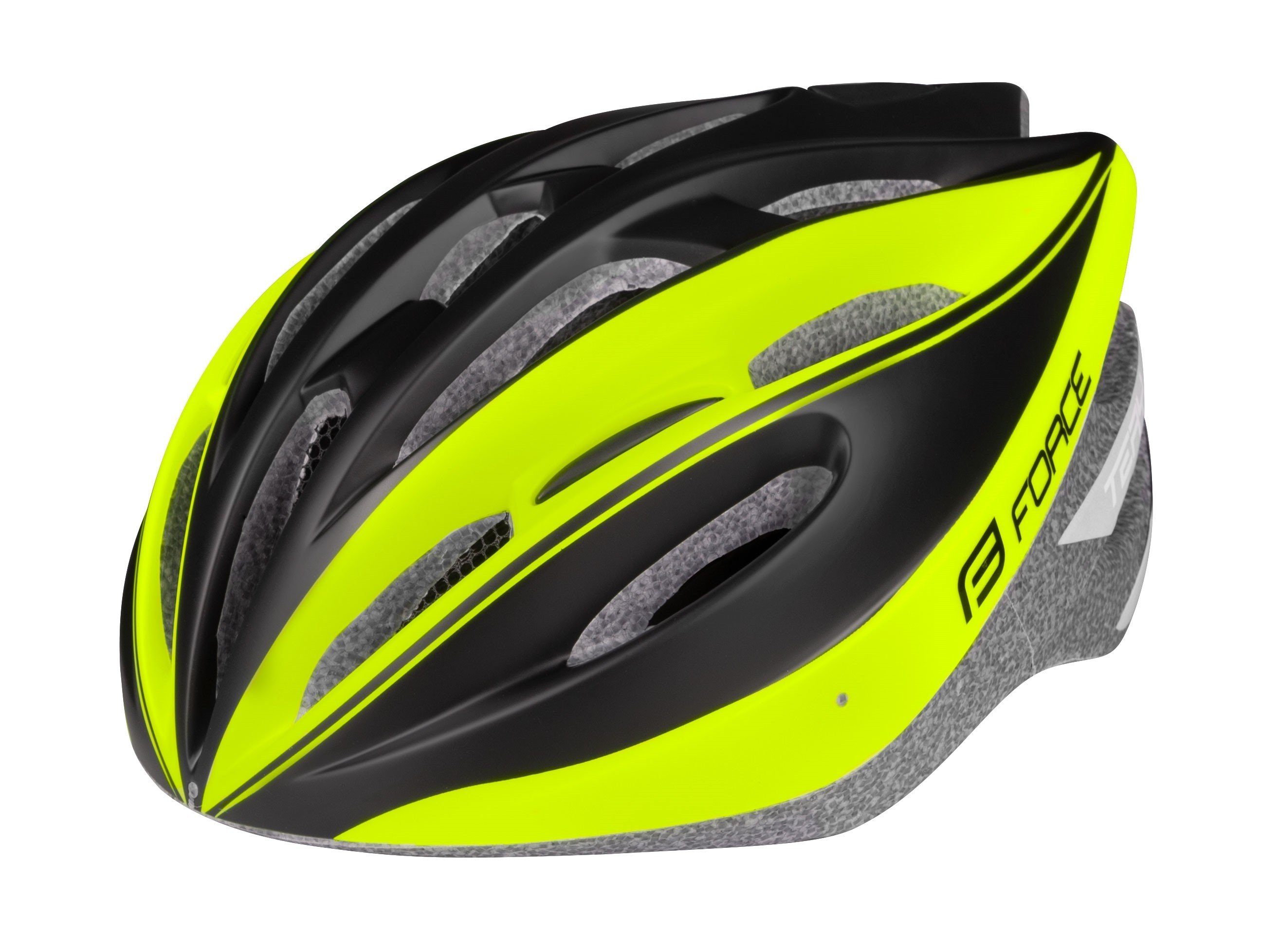 Fahrradhelm Helm FORCE TERY gelbschwarzgestreift S - M