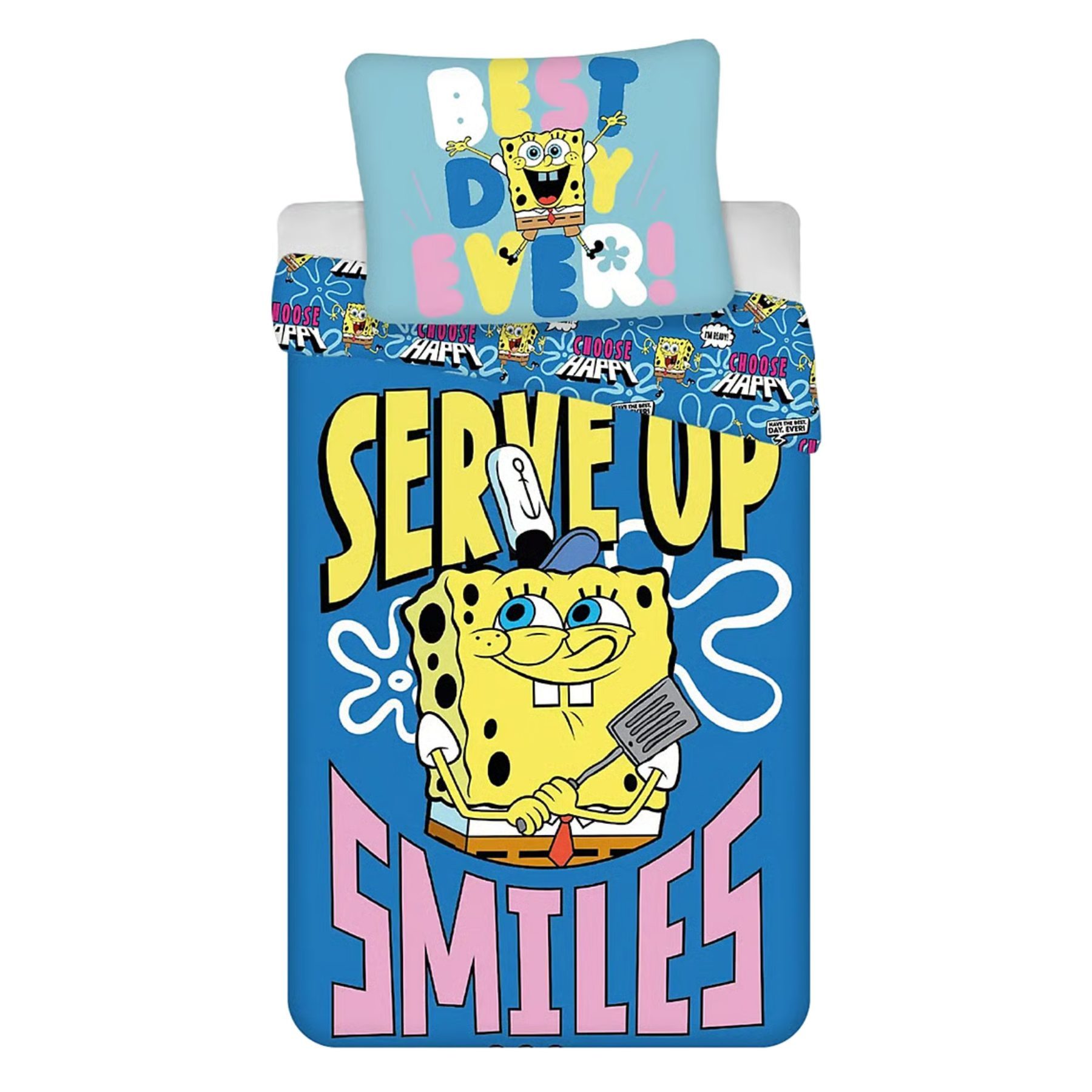 Spongebob Schwammkopf Bettwäsche Mehrfarbig Bettbezug Kissenbezug Baumwolle 140 × 200 cm, Baumwolle