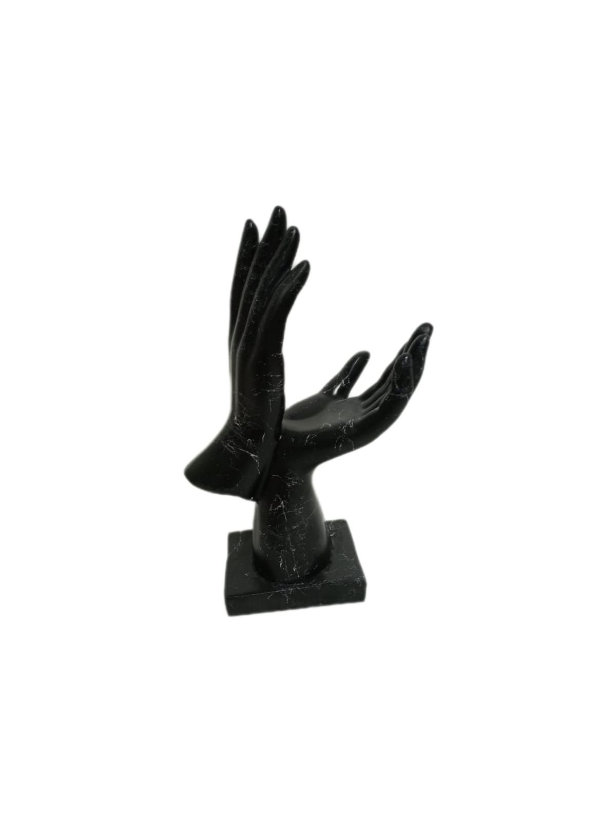 aus 2 Hände Schwarz Polyresin moebel17 Dekofigur Marmoroptik, Skulptur Dekofigur