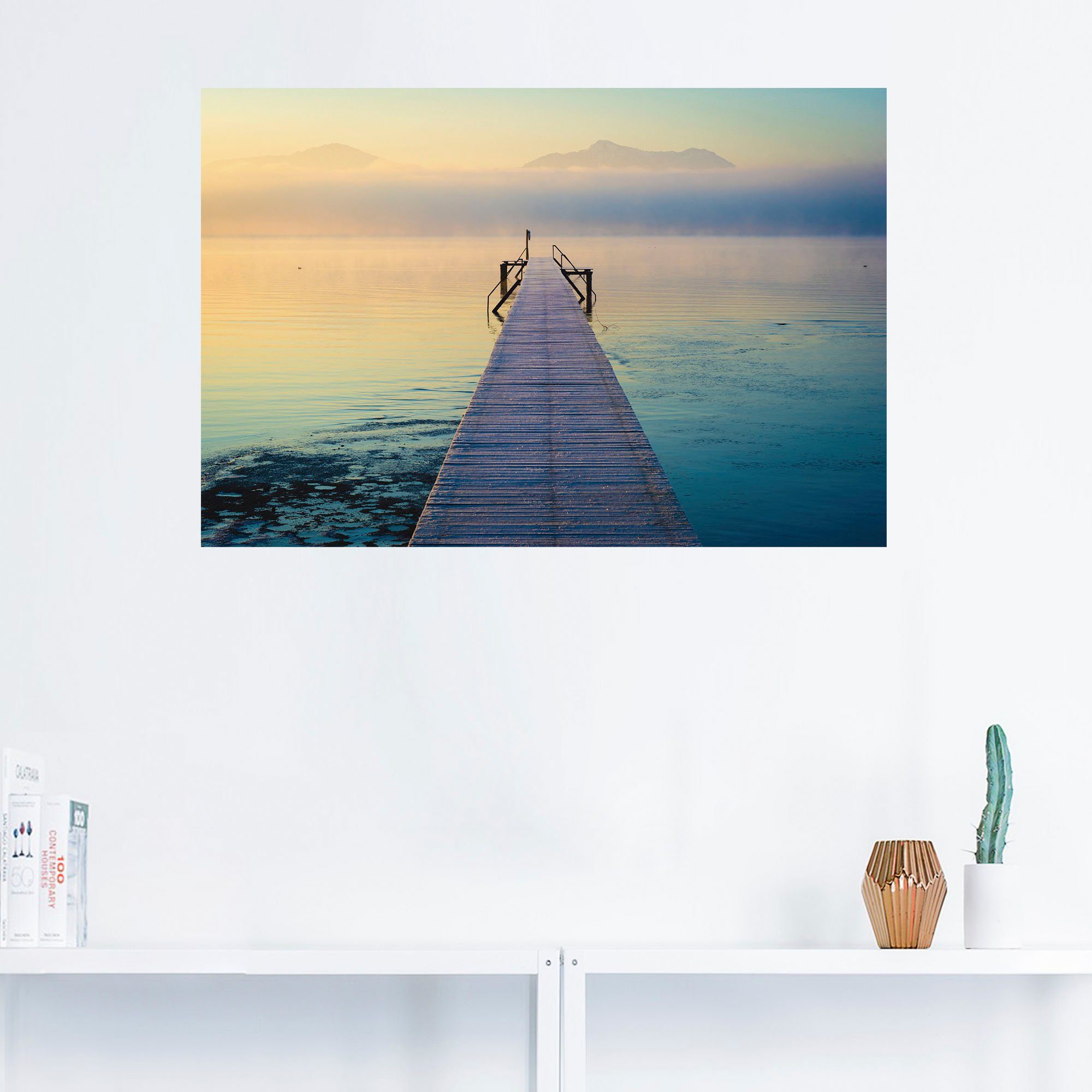Artland Wandbild Sonnenaufgang am Chiemsee, Größen Seebilder oder Wandaufkleber Poster Alubild, in (1 als St), versch. Leinwandbild