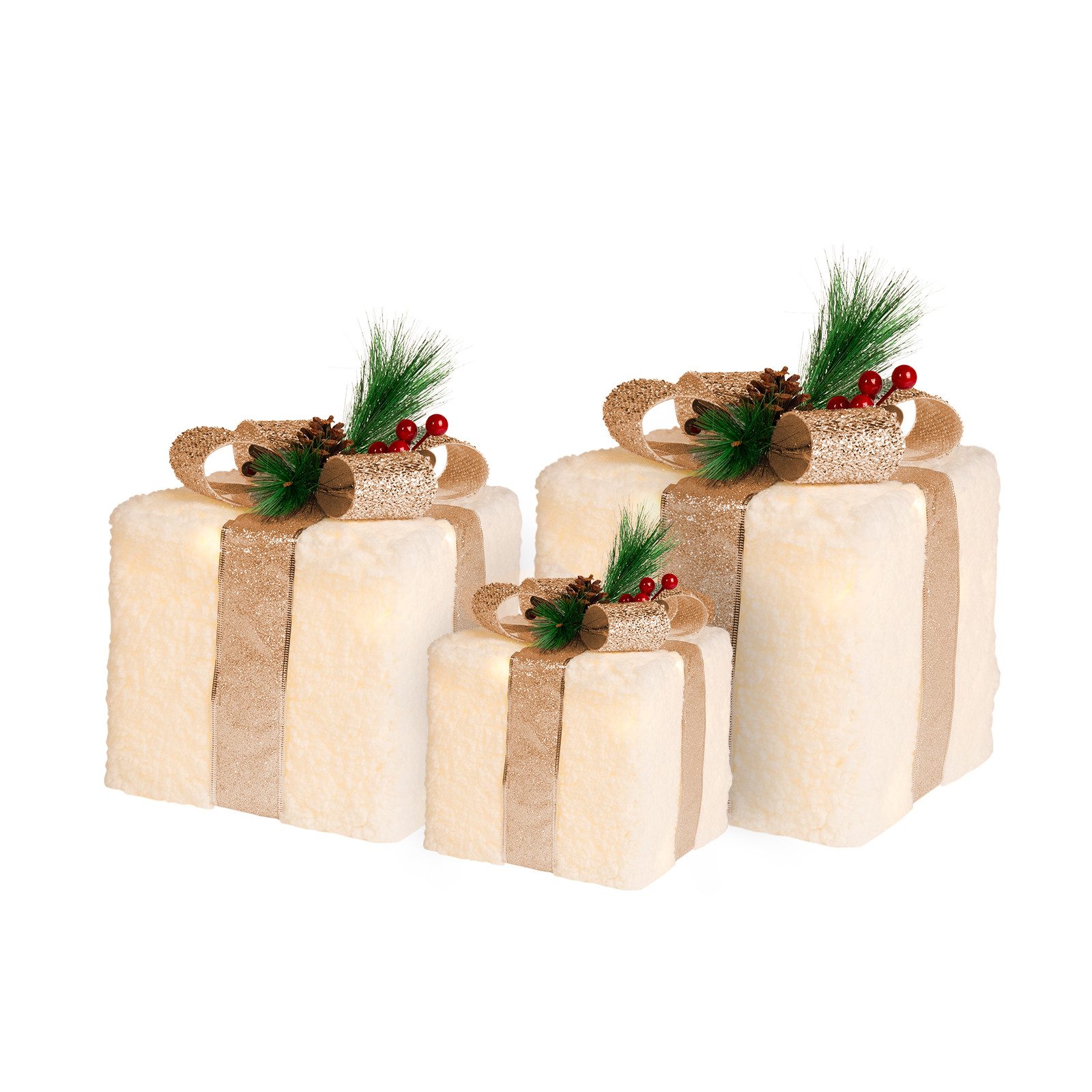Elegear Weihnachtsfigur 3er-Set LED Geschenkbox Weihnachten günstig online kaufen