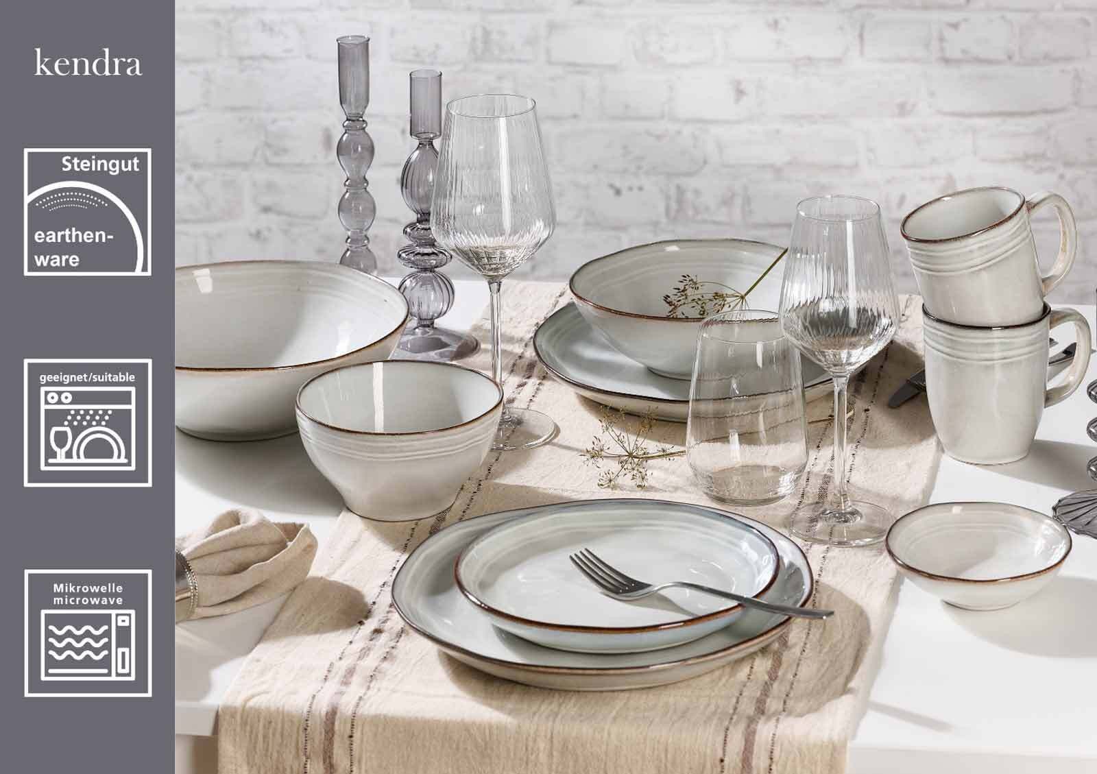 Ritzenhoff & Breker Tafelservice Kendra Tafel-Set 8er Set (8-tlg), 4 Personen, Steingut