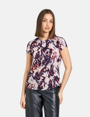 Taifun Kurzarmbluse Feines Blusenshirt mit Allover-Print