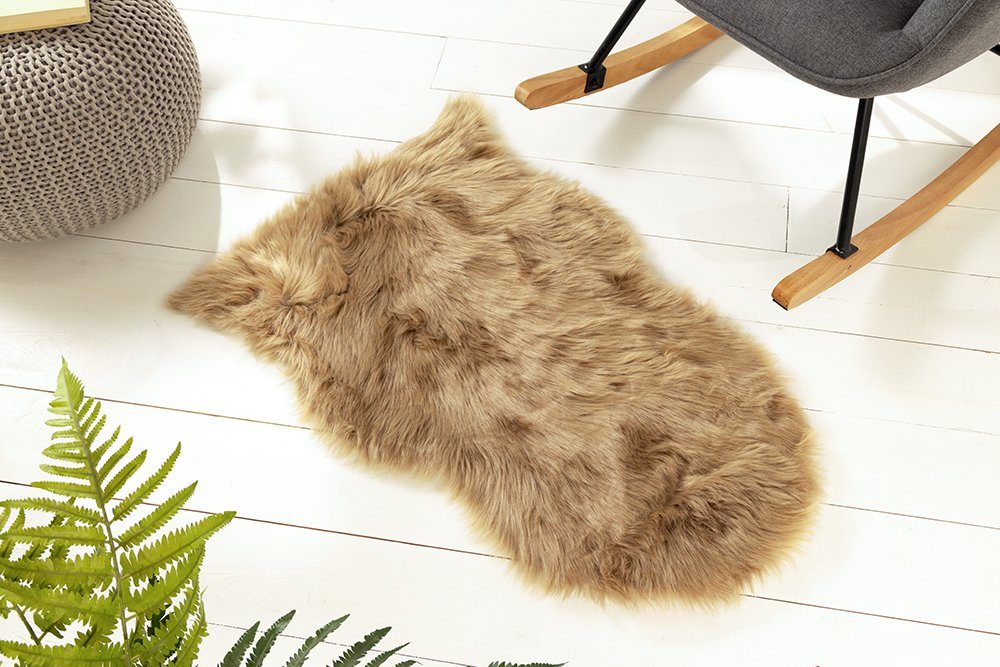 85x50cm Wohnzimmer Fellteppich Kunstfell braun, riess-ambiente, DOLLY · Schlafzimmer Faux-Fur · oval, ·