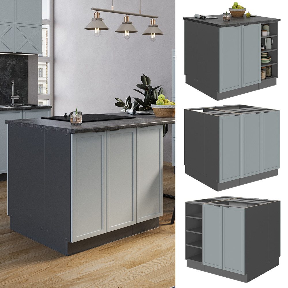 Vicco Unterschrank Fame-Line, Hellblau-grau/Anthrazit, 90 cm günstig online kaufen
