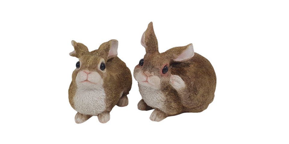 Gartenfigur Dekofigur Hasen 2-er Set 20 x 14 x 22 cm