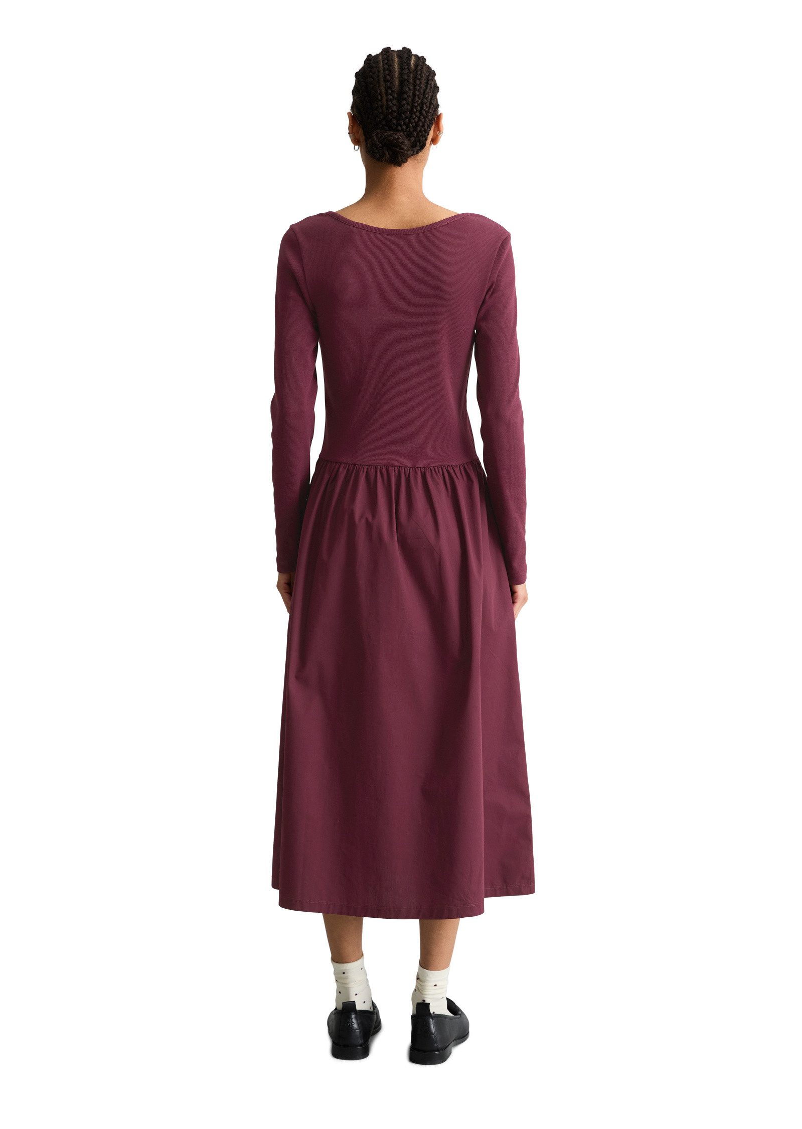 Marc O'Polo DENIM Jerseykleid mit Baumwoll-Popelinerock