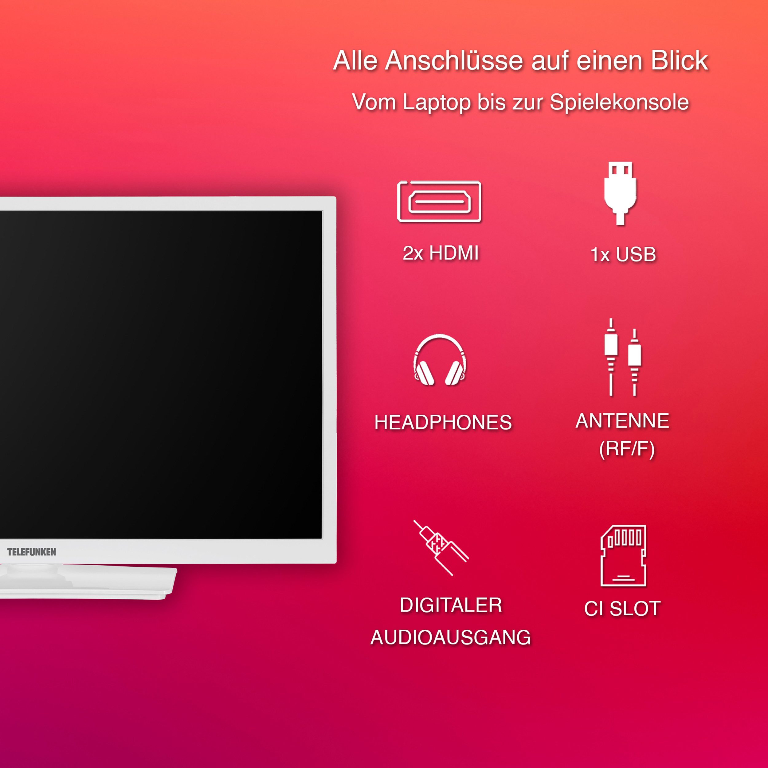 Telefunken XH24O550M-W LCD-LED Fernseher...