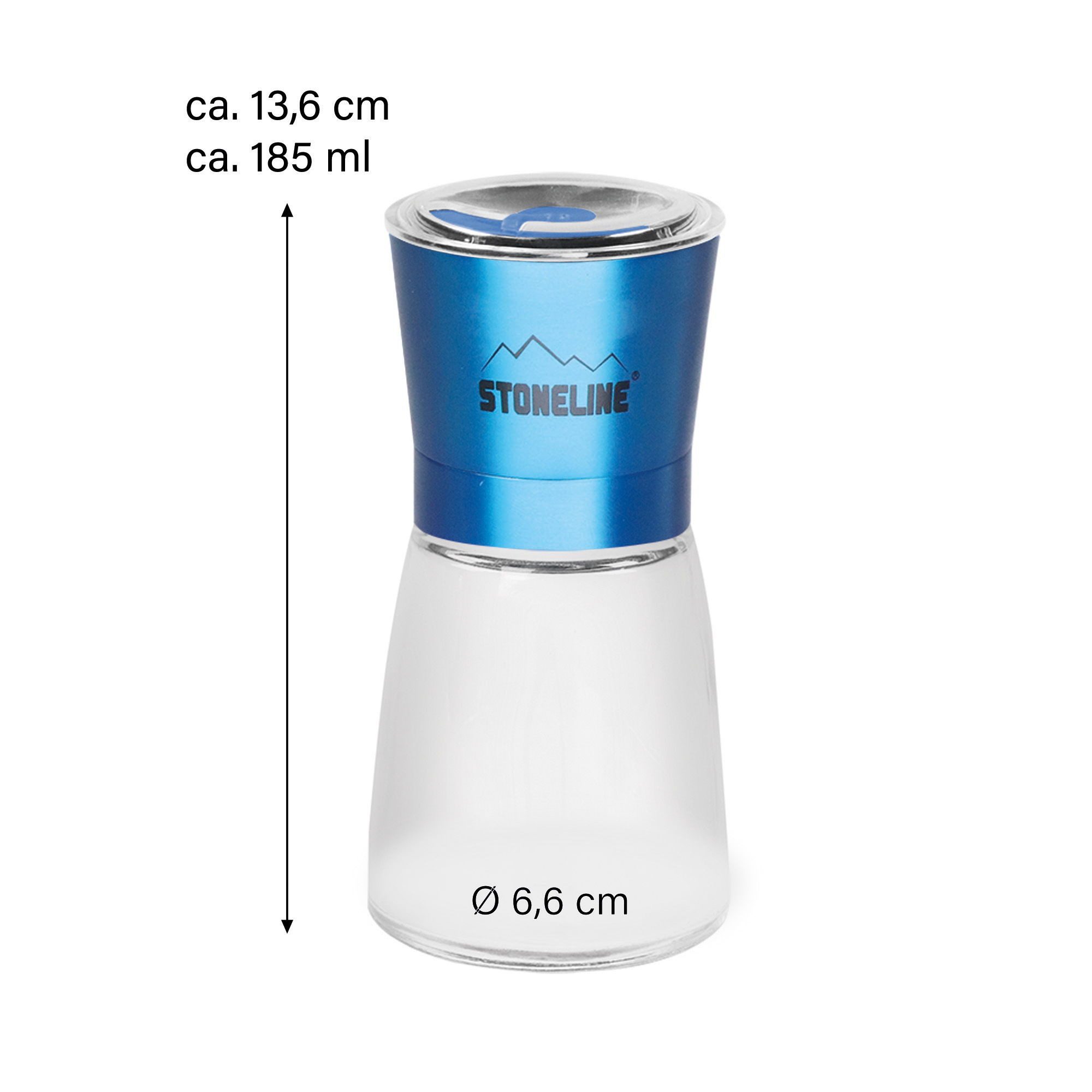 STONELINE Gewürzstreuer Salz- / Pfeffermühlen-Set, 5-tlg., mit verstellbarem Keramikmahlwerk, (5-tlg)