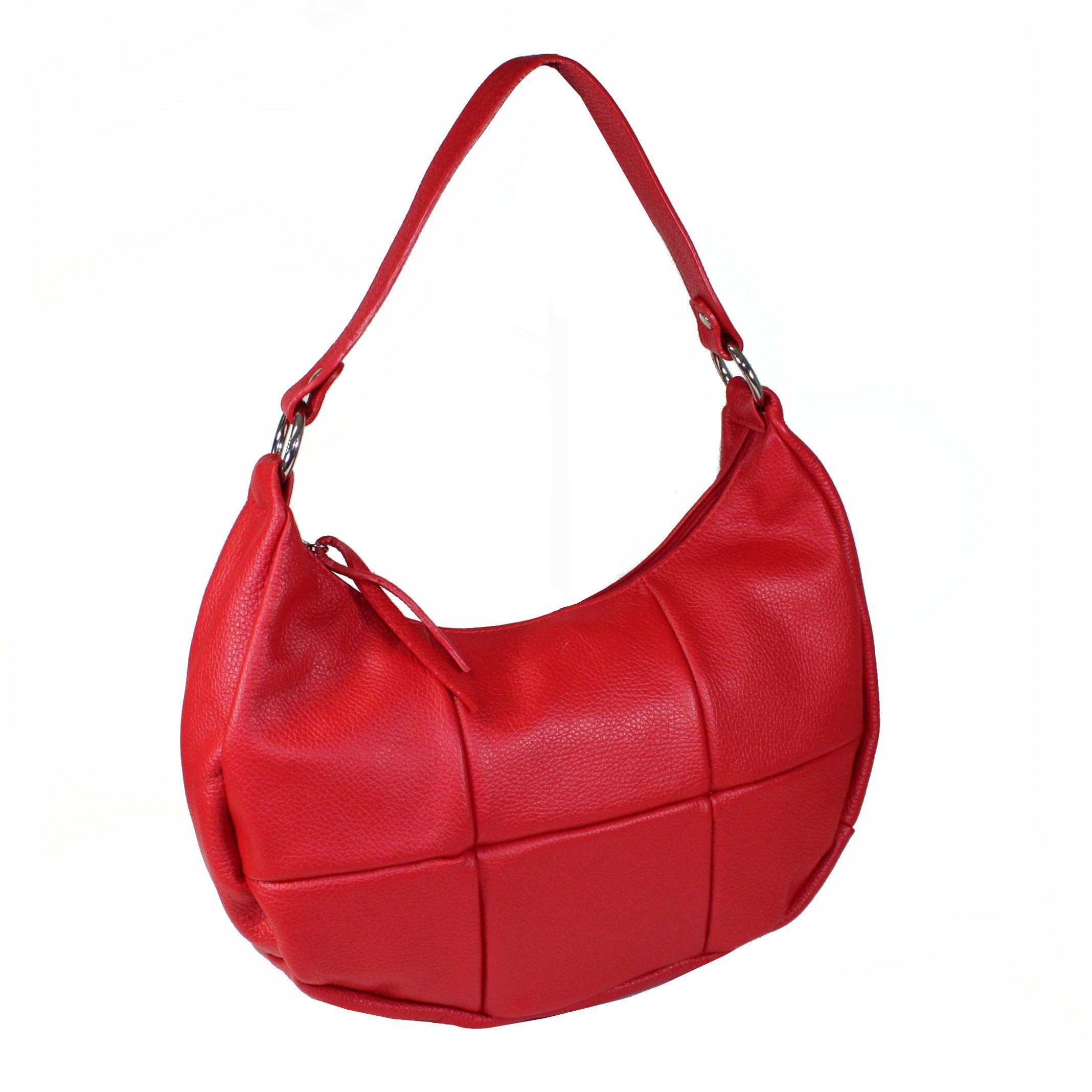 Made in fs-bags fs7219, Handtasche Rot Patchwork Optik, Italy