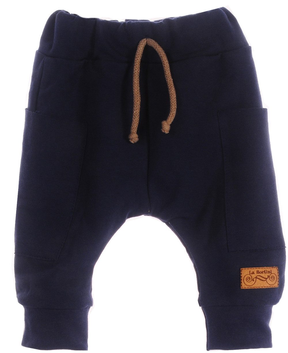 La Bortini Freizeitanzug Langarmshirt Hose Kapuzenjacke Shirt Baby und Kinder Anzug in Blau, gestreift, mit Anker, 56 62 68 74 80 86 92 98 104 – Bild 3 von 5