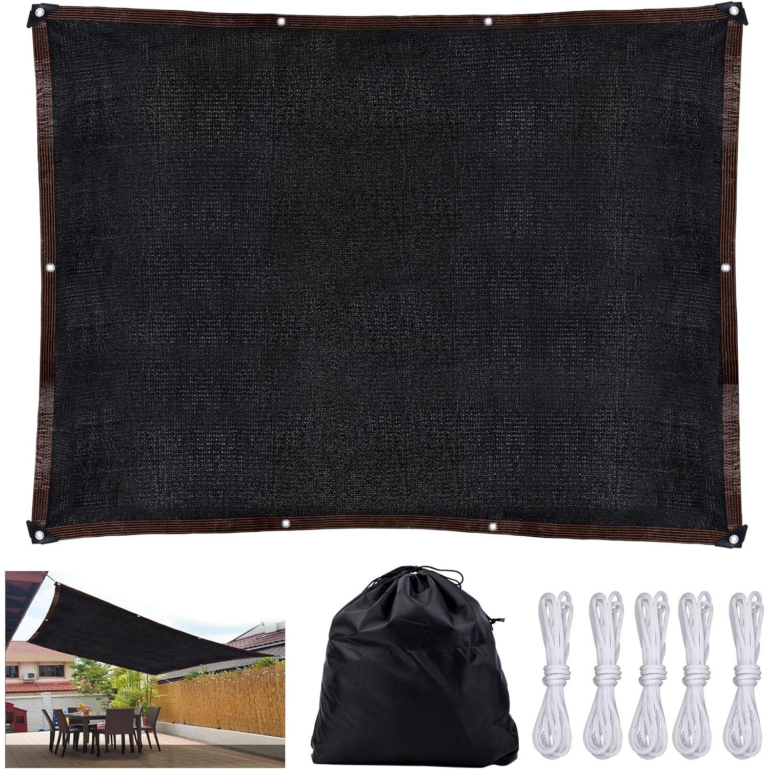 LuxusKollektion Sonnensegel 2x3m Schattennetz 95% UV-Schutz günstig online kaufen